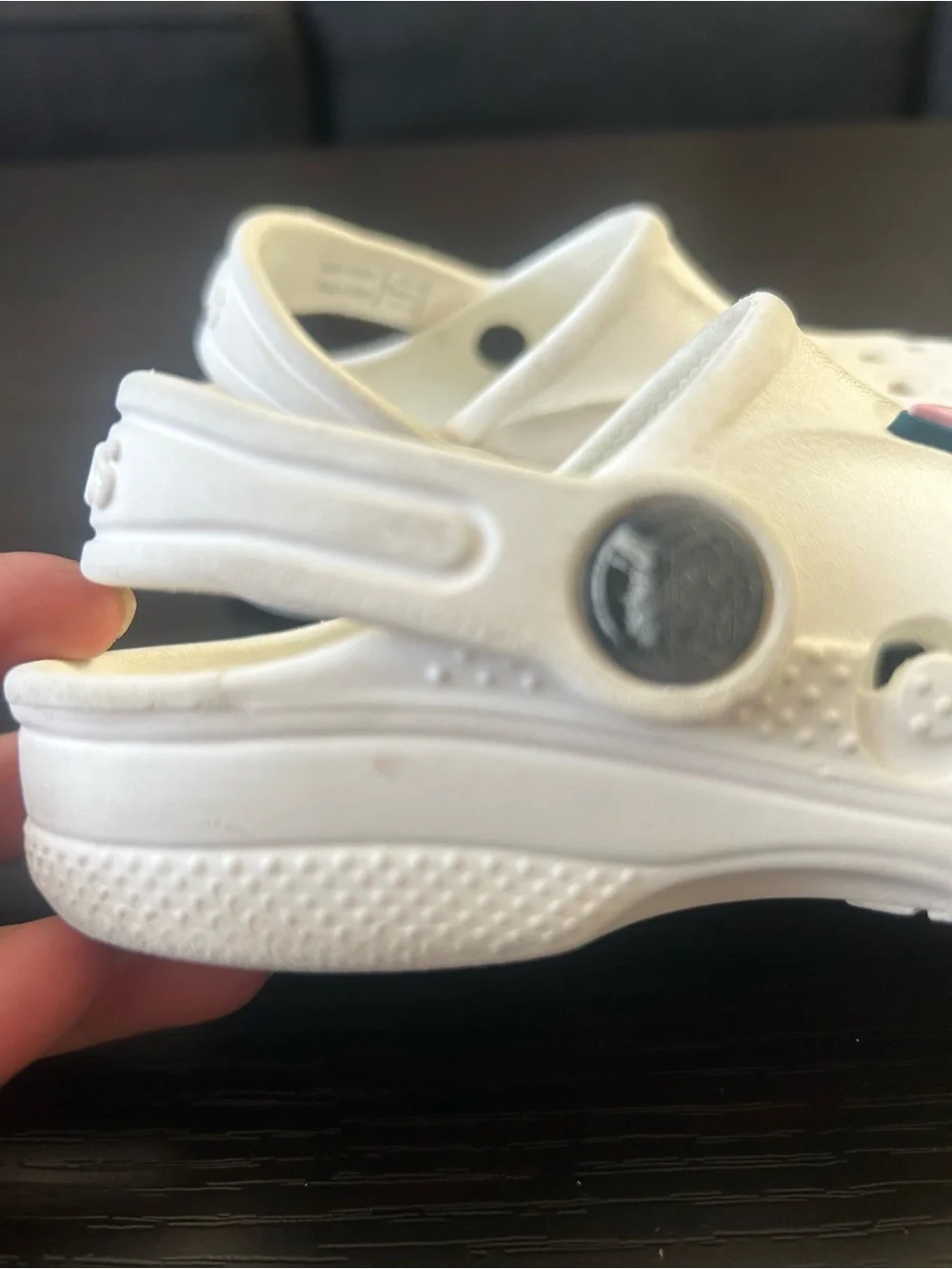 CROCS White Kids Clogs with Pink Star Charm